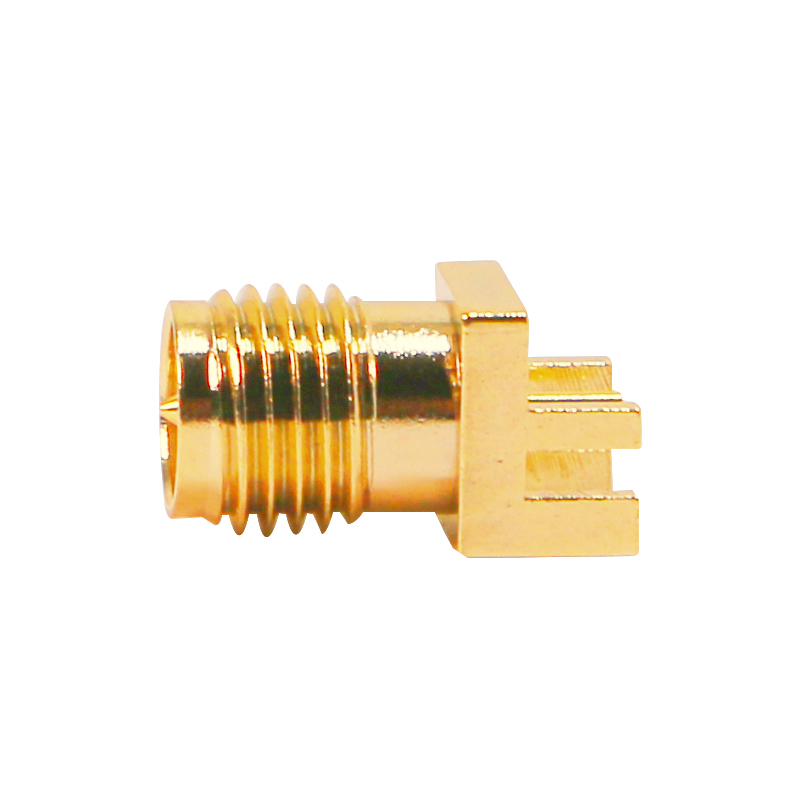 SMA转接头 射频同轴连接器 KE偏脚直式外螺纹母头公针全铜镀真金